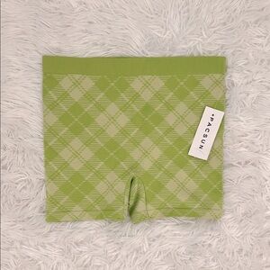 PacSun Green Checkered Bike Shorts